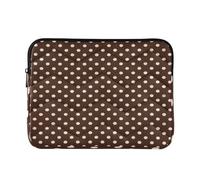 Laptop Sleeves - Brown Polka Dot Quilting Protective Computer Sleeve Bag Designed to be Slim & Lightweight Portable Laptop case for Business Work-L