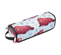 Laptop Sleeves Case 13-14 Inch with Removable Heat Resistant Mat Walrus and Snowflake Waterproof Curling Iron Travel Case