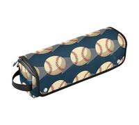 Laptop Sleeves Case 15-16 Inch with Heat Resistant Mat Baseballs in Grid Dustproof Travel Hair Straightener Bag