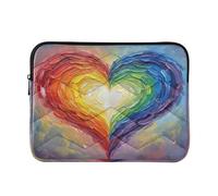 Laptop Sleeves - Colorful Heart Quilting Protective Computer Sleeve Bag Designed to be Slim & Lightweight Portable Laptop case for Business Work-M
