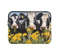 Laptop Sleeves - Cows in The Field Quilting Protective Computer Sleeve Bag Designed to be Slim & Lightweight Portable Laptop case for Business Work-L