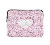 Laptop Sleeves - Love Heart Quilting Protective Computer Sleeve Bag Designed to be Slim & Lightweight Portable Laptop case for Business Work-M