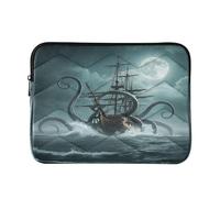 Laptop Sleeves - Moonlit Pirate Ship Quilting Protective Computer Sleeve Bag Designed to be Slim & Lightweight Portable Laptop case for Business Work-M