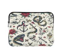 Laptop Sleeves - Old School Tattoo Quilting Protective Computer Sleeve Bag Designed to be Slim & Lightweight Portable Laptop case for Business Work-M