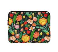 Laptop Sleeves Protective Laptops Case Pink Tablet Universal Womens Computer Travel Cover for Computer Pro Case 14 Inch Floral Colorful Flower Leaves Black Medium