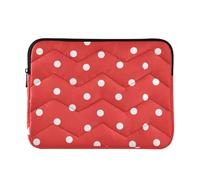 Laptop Sleeves - Red Polka Dot Quilting Protective Computer Sleeve Bag Designed to be Slim & Lightweight Portable Laptop case for Business Work-L