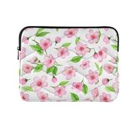 Laptop Sleeves - Spring Plum Blossom Quilting Protective Computer Sleeve Bag Designed to be Slim & Lightweight Portable Laptop case for Business Work-L
