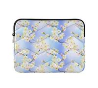 Laptop Sleeves - Spring Plum Blossom Quilting Protective Computer Sleeve Bag Designed to be Slim & Lightweight Portable Laptop case for Business Work-L