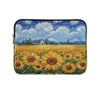 Laptop Sleeves - Sunflower Field Quilting Protective Computer Sleeve Bag Designed to be Slim & Lightweight Portable Laptop case for Business Work-M
