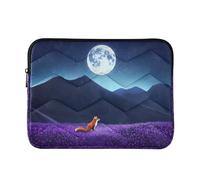 Laptop Sleeves - The Fox at Night Quilting Protective Computer Sleeve Bag Designed to be Slim & Lightweight Portable Laptop case for Business Work-M
