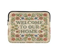 Laptop Sleeves - Welcome Home Sign Quilting Protective Computer Sleeve Bag Designed to be Slim & Lightweight Portable Laptop case for Business Work-L