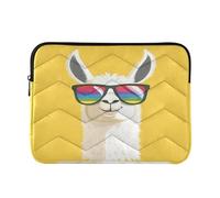Laptop Sleeves - White Lama Head Quilting Protective Computer Sleeve Bag Designed to be Slim & Lightweight Portable Laptop case for Business Work-M