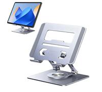 Laptop Stand - 17x15x11.5cm Aluminum Alloy 360 Rotating Riser Tube, Adjustable Cooling Desk Holder, Non Slip Portable Mount | Foldable Computer Tablet Smartphone Notebook Support For Ho