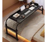 Laptop Stand Computer Standing Desk，Over Bed Desk Height Adjustable 65-95cm Food Tray Desk Rolling Medical Table Mobile Multi-Functional Table Standing Workstation for Eating Reading Work(Color:Black)