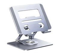 Laptop Stand for Desk, with 360° Rotating Base, Black/silver, Foldable Laptop Riser, Aluminum Alloy Flat Panel Mount, Universal Compatibility, Adjustable Stand for Notebooks, Tablets, Smartphones
