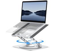 Laptop Stand for Desk with 360° Rotating Base,Ergonomic Foldable Notebook Holder,Height Adjustable & Muti-Angle Computer Riser, Compatible with MacBook, Air, Pro, and all 10-17 Laptops Tablets,silver