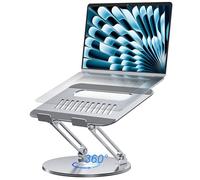 Laptop Stand for Desk with 360° Swivel Base, Multi-Angle Adjustable Laptop Riser for Work, Foldable & Portable Laptop Holder Mount for MacBook Air/Pro, Dell, HP, Lenovo, Notebooks Computer (10”-16”)