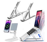 Laptop Stand Laptop Stand, Foldable Mobile Phone Holder Stand Laptop Holder Laptop Riser for Desk, Aluminium Alloy Laptop Stand for Macbook Air Pro Dell HP Laptop 19 Inch Under