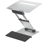 Laptop Stand, Recliner Aluminum Laptop Holder Ventilated Laptop Stand Adjustable Height Angle Notebook Riser Mount With Keyboard Compatible With 11'' -17''(Black Keyboard)