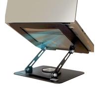 Laptop Stand, Rotating Tablet Riser, 10.24x8.66 Inches Foldable Computer Holder for Study, Home, Bedroom, Desk, Classroom, Living Room, Workplace, Carbon Steel, Sturdy, Portable, Adjustable