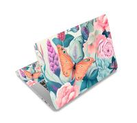 Laptop Stickers Decal,12 13 14 15 15.6 inches Netbook Laptop Skin Sticker Reusable Protector Cover Case for Toshiba Hp Samsung Dell Apple Acer Leonovo Sony Asus Laptop Notebook (Butterflies & Roses)