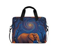Laptop Storage Bag Portable Crossbody Messenger with Handle and Shoulder Strap 15.6 inch Computer Case with Zipper Starry Night Elephants Star