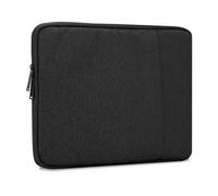 cadorabo Laptop Bag 14" in BLACK - Notebook Computer Cover made of Fabric with Velvet Lining, Compartment and Anti-Scratch Zipper - Protection Sleeve Case