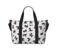 Laptop Tote Bag for Women Work - Abstract Cute Poodle Dog Black Gym Bag for Women Men, Personal Item Crossbody Travel Bags for Women Men Carry On, Overnight Weekender Bags for Women Travel