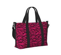 Laptop Tote Bag for Women Work - Black red pink bright zebra print Gym Bag for Women Men, Personal Item Crossbody Travel Bags Carry On, Overnight Weekender Bags for Women Travel