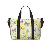 Laptop Tote Bag for Women Work - Brightly Colored Dragonfly Butterfly Gym Bag for Women Men, Personal Item Crossbody Travel Bags for Women Men Carry On, Overnight Weekender Bags for Women Travel