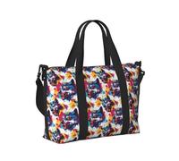 Laptop Tote Bag for Women Work - Colorful Graffiti Wolf Head Print Weekender Overnight Bags for Women Travel, Gym Duffle Bag for Men, Personal Item Crossbody Travel Bags for Men Carry On