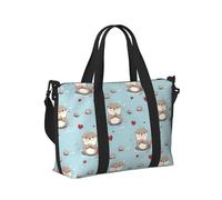 Laptop Tote Bag for Women Work - Cute Beaver Heart Print Weekender Overnight Bags for Women Travel, Gym Duffle Bag for Men, Personal Item Crossbody Travel Bags for Men Carry On