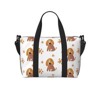 Laptop Tote Bag for Women Work - Cute Dog Puppy Footprints Gym Bag for Women Men, Personal Item Crossbody Travel Bags for Women Men Carry On, Overnight Weekender Bags for Women Travel