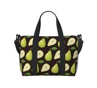 Laptop Tote Bag for Women Work - Cute Lime Green Pear Black Gym Bag for Women Men, Personal Item Crossbody Travel Bags for Women Men Carry On, Overnight Weekender Bags for Women Travel