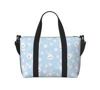Laptop Tote Bag for Women Work - Cute Rabbit Daisy Rabbit Footprints Overnight Weekender Bags for Women Travel, Gym Bag for Women Men, Personal Item Crossbody Travel Bags for Women Men Carry On