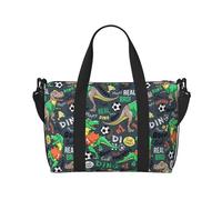 Laptop Tote Bag for Women Work - Dinosaur Plays Soccer Gym Bag for Women Men, Personal Item Crossbody Travel Bags for Women Men Carry On, Overnight Weekender Bags for Women Travel