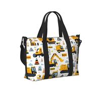 Laptop Tote Bag for Women Work - Excavator Construction Print Weekender Overnight Bags for Women Travel, Gym Duffle Bag for Men, Personal Item Crossbody Travel Bags for Men Carry On