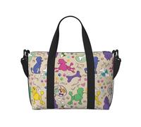 Laptop Tote Bag for Women Work - Funny Cute Poodle Dog Multi Color Overnight Weekender Bags for Women Travel, Gym Bag for Women Men, Personal Item Crossbody Travel Bags for Women Men Carry On