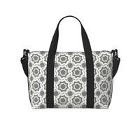 Laptop Tote Bag for Women Work - Gray Geometric Star Array Gym Bag for Women Men, Personal Item Crossbody Travel Bags for Women Men Carry On, Overnight Weekender Bags for Women Travel