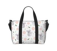 Laptop Tote Bag for Women Work - Green Leaf Pink Flower Gray Koala Overnight Weekender Bags for Women Travel, Gym Bag for Women Men, Personal Item Crossbody Travel Bags for Women Men Carry On