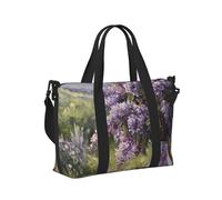 Laptop Tote Bag for Women Work - Lilacs Teapot Scenic Painting Gym Bag for Women Men, Personal Item Crossbody Travel Bags Carry On, Overnight Weekender Bags for Women Travel