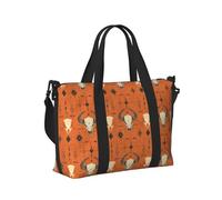 Laptop Tote Bag for Women Work - Orange Goat Skull Print Weekender Overnight Bags for Women Travel, Gym Duffle Bag for Men, Personal Item Crossbody Travel Bags for Men Carry On