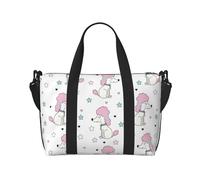 Laptop Tote Bag for Women Work - Pink Cute Poodle Dog Stars Gym Bag for Women Men, Personal Item Crossbody Travel Bags for Women Men Carry On, Overnight Weekender Bags for Women Travel