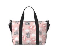 Laptop Tote Bag for Women Work - Pink Parachute Gray Koala Gym Bag for Women Men, Personal Item Crossbody Travel Bags for Women Men Carry On, Overnight Weekender Bags for Women Travel