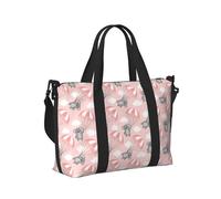 Laptop Tote Bag for Women Work - Pink Parachute Gray Koala Gym Bag for Women Men, Personal Item Crossbody Travel Bags Carry On, Overnight Weekender Bags for Women Travel