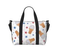 Laptop Tote Bag for Women Work - Red Blue Stars Ice Cream Print Gym Bag for Women Men, Personal Item Crossbody Travel Bags for Women Men Carry On, Overnight Weekender Bags for Women Travel