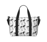 Laptop Tote Bag for Women Work - Simple Draw Cartoon Black White Cow Overnight Weekender Bags for Women Travel, Gym Bag for Women Men, Personal Item Crossbody Travel Bags for Women Men Carry On