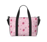 Laptop Tote Bag for Women Work - Sweet Strawberry Flower Lover Gym Bag for Women Men, Personal Item Crossbody Travel Bags for Women Men Carry On, Overnight Weekender Bags for Women Travel