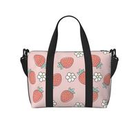 Laptop Tote Bag for Women Work - Sweet Strawberry Flowers Gym Bag for Women Men, Personal Item Crossbody Travel Bags for Women Men Carry On, Overnight Weekender Bags for Women Travel