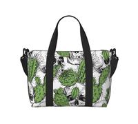 Laptop Tote Bag for Women Work - Thorny Cactus skull Gym Bag for Women Men, Personal Item Crossbody Travel Bags for Women Men Carry On, Overnight Weekender Bags for Women Travel